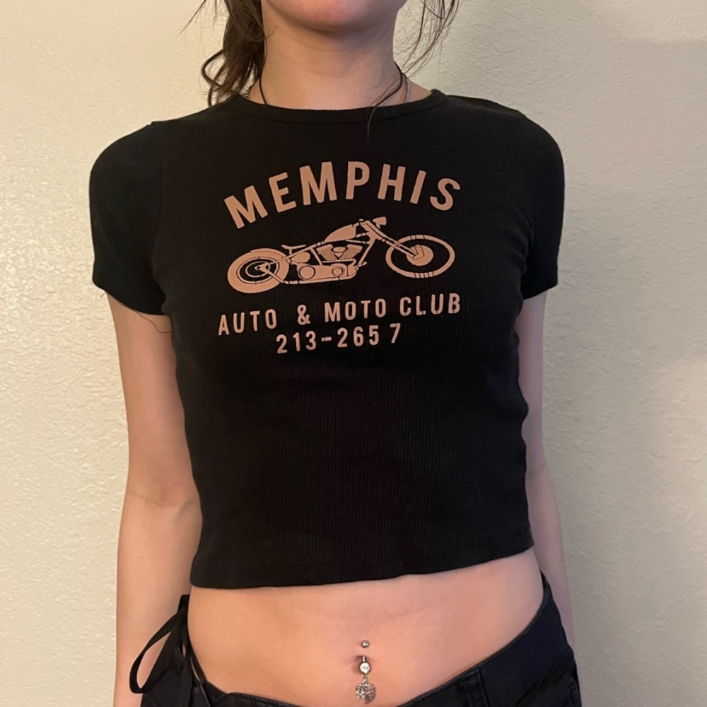 Memphis Auto & Moto Club Black Crop Top